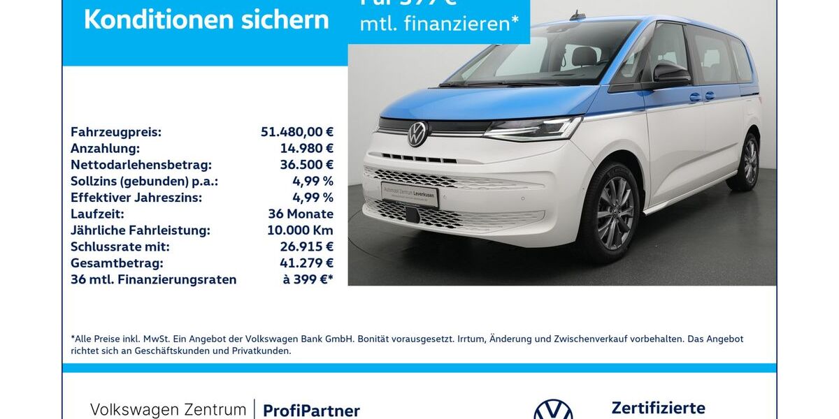 VW T7 Multivan 35.338 km 50.480 &euro; Leverkusen 51379
