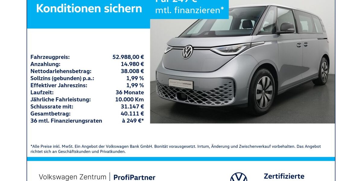 VW ID. Buzz 13.193 km 52.980 &euro; Leverkusen 51379
